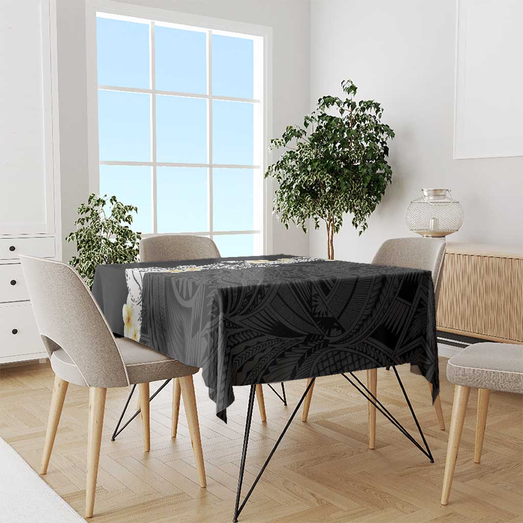 Black Samoa Tattoo Tablecloth Plumeria Samoan Ocean Tatau Pattern LT14 - Polynesian Pride