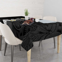 Black Samoa Tattoo Tablecloth Plumeria Samoan Ocean Tatau Pattern LT14 - Polynesian Pride
