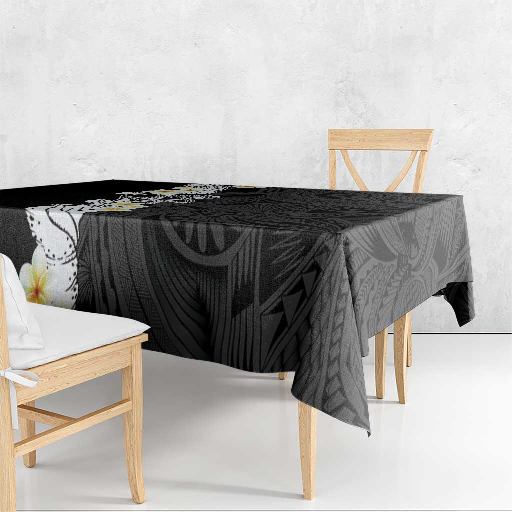 Black Samoa Tattoo Tablecloth Plumeria Samoan Ocean Tatau Pattern LT14 - Polynesian Pride