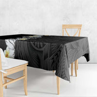Black Samoa Tattoo Tablecloth Plumeria Samoan Ocean Tatau Pattern LT14 - Polynesian Pride