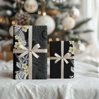 Black Samoa Tattoo Wrapping Paper Plumeria Samoan Ocean Tatau Pattern LT14 - Polynesian Pride