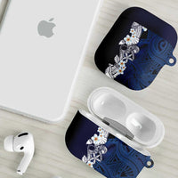Blue Samoa Tattoo AirPods Case Plumeria Samoan Ocean Tatau Pattern - Polynesian Pride