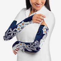 Blue Samoa Tattoo Arm Sleeves Plumeria Samoan Ocean Tatau Pattern LT14 - Polynesian Pride