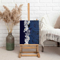 Blue Samoa Tattoo Canvas Wall Art Plumeria Samoan Ocean Tatau Pattern LT14 - Polynesian Pride