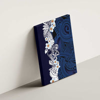 Blue Samoa Tattoo Canvas Wall Art Plumeria Samoan Ocean Tatau Pattern LT14 - Polynesian Pride