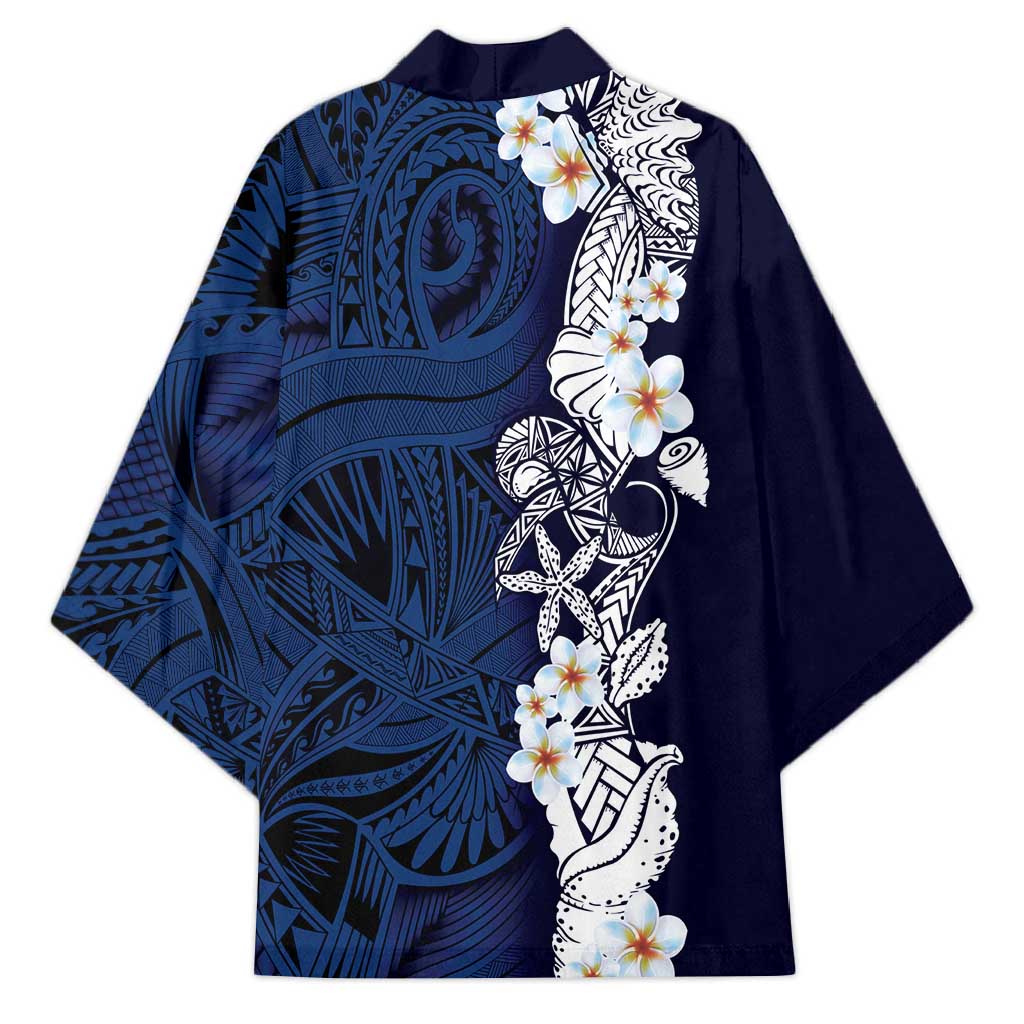 Blue Samoa Tattoo Kimono Plumeria Samoan Ocean Tatau Pattern - Polynesian Pride