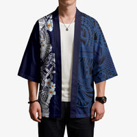 Blue Samoa Tattoo Kimono Plumeria Samoan Ocean Tatau Pattern - Polynesian Pride