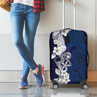 Blue Samoa Tattoo Luggage Cover Plumeria Samoan Ocean Tatau Pattern LT14 - Polynesian Pride