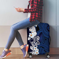 Blue Samoa Tattoo Luggage Cover Plumeria Samoan Ocean Tatau Pattern LT14 - Polynesian Pride