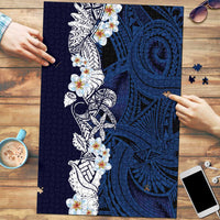 Blue Samoa Tattoo Puzzle Plumeria Samoan Ocean Tatau Pattern LT14 Blue - Polynesian Pride