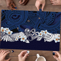 Blue Samoa Tattoo Puzzle Plumeria Samoan Ocean Tatau Pattern LT14 - Polynesian Pride