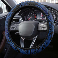 Blue Samoa Tattoo Steering Wheel Cover Plumeria Samoan Ocean Tatau Pattern LT14 - Polynesian Pride