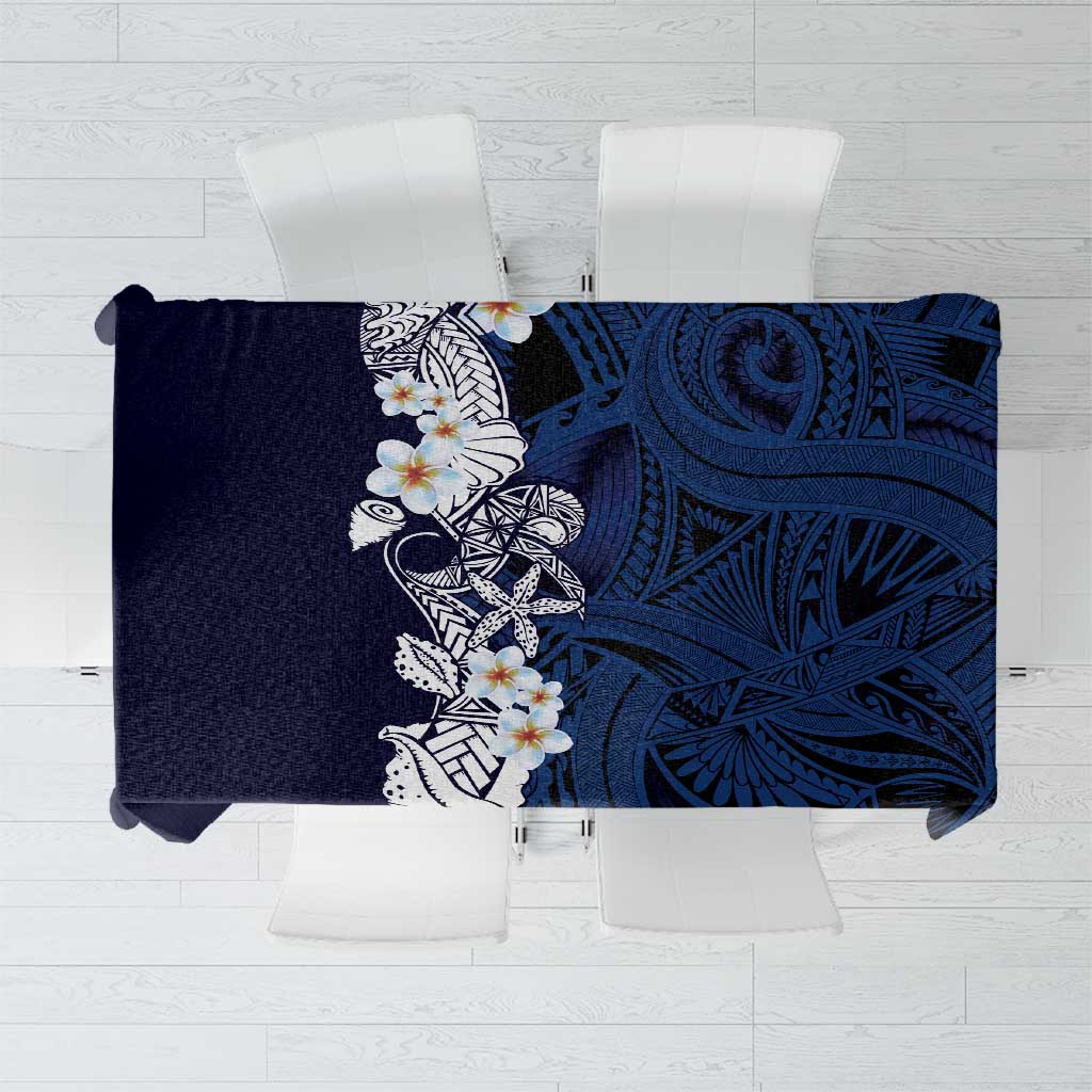 Blue Samoa Tattoo Tablecloth Plumeria Samoan Ocean Tatau Pattern LT14 Blue - Polynesian Pride