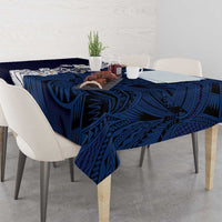 Blue Samoa Tattoo Tablecloth Plumeria Samoan Ocean Tatau Pattern LT14 - Polynesian Pride