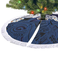 Blue Samoa Tattoo Tree Skirt Plumeria Samoan Ocean Tatau Pattern - Polynesian Pride