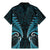 Aotearoa Pounamu Niho Family Matching Mermaid Dress and Hawaiian Shirt Silver Fern Mix Maori Pattern - Turquoise