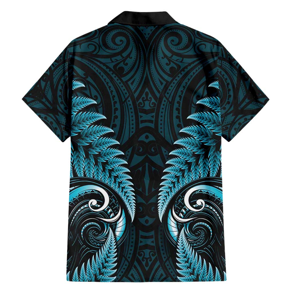 Aotearoa Pounamu Niho Hawaiian Shirt Silver Fern Mix Maori Pattern - Turquoise LT14 - Polynesian Pride