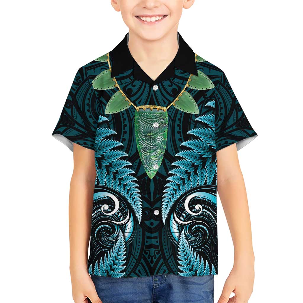 Aotearoa Pounamu Niho Hawaiian Shirt Silver Fern Mix Maori Pattern - Turquoise LT14 - Polynesian Pride