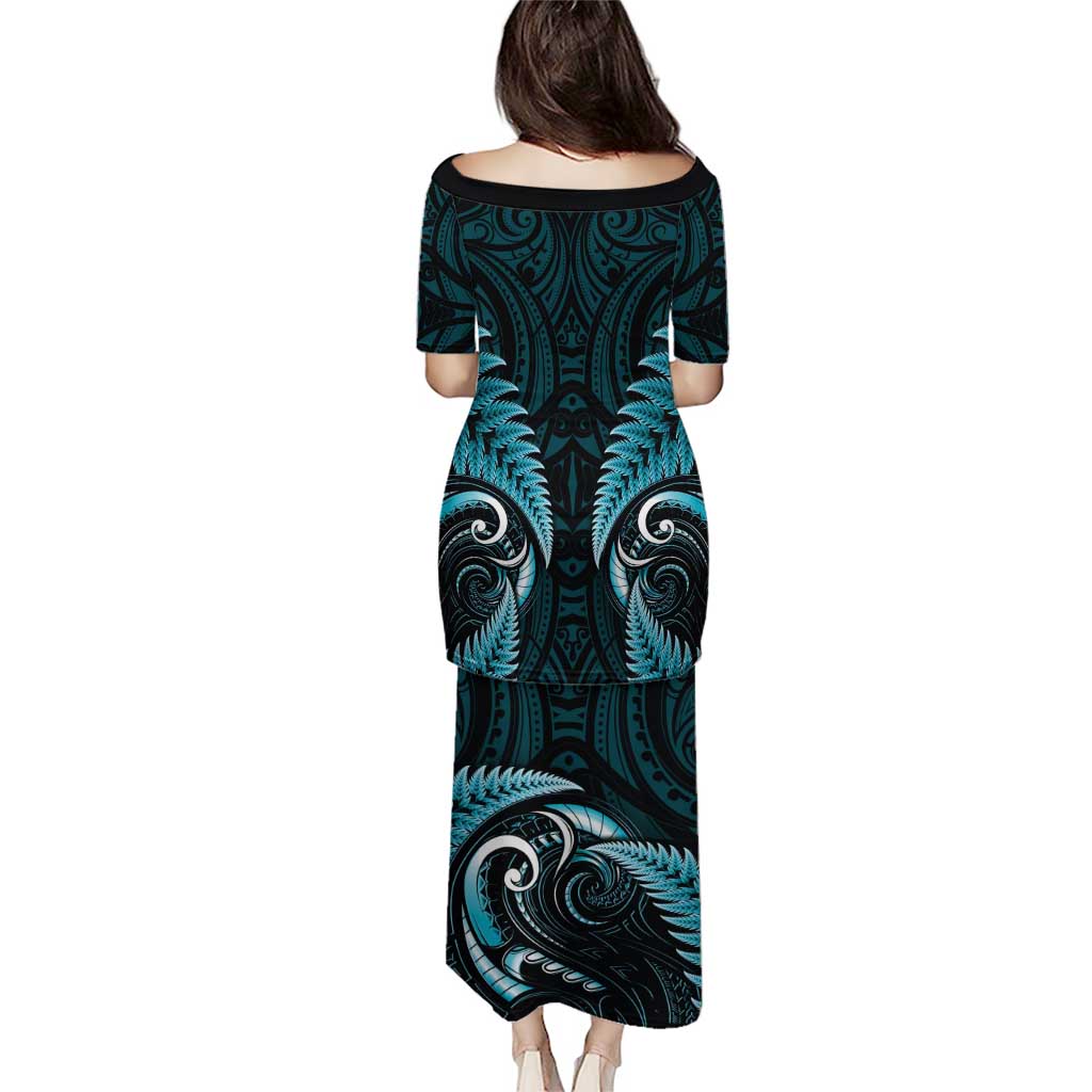 Aotearoa Pounamu Niho Puletasi Silver Fern Mix Maori Pattern - Turquoise LT14 - Polynesian Pride