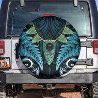 Aotearoa Pounamu Niho Spare Tire Cover Silver Fern Mix Maori Pattern - Turquoise LT14 Turquoise - Polynesian Pride