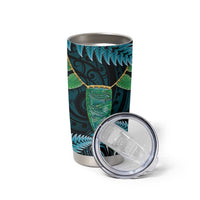 Aotearoa Pounamu Niho Tumbler Cup Silver Fern Mix Maori Pattern - Turquoise LT14 - Polynesian Pride