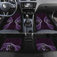 Aotearoa Pounamu Niho Car Mats Silver Fern Mix Maori Pattern - Purple LT14 Set 4pcs Purple - Polynesian Pride