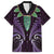 Aotearoa Pounamu Niho Family Matching Long Sleeve Bodycon Dress and Hawaiian Shirt Silver Fern Mix Maori Pattern - Purple