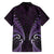 Aotearoa Pounamu Niho Family Matching Long Sleeve Bodycon Dress and Hawaiian Shirt Silver Fern Mix Maori Pattern - Purple