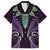 Aotearoa Pounamu Niho Family Matching Short Sleeve Bodycon Dress and Hawaiian Shirt Silver Fern Mix Maori Pattern - Purple