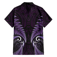 Aotearoa Pounamu Niho Hawaiian Shirt Silver Fern Mix Maori Pattern - Purple LT14 - Polynesian Pride