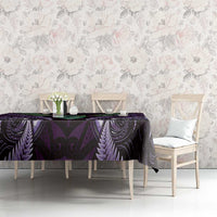 Aotearoa Pounamu Niho Tablecloth Silver Fern Mix Maori Pattern - Purple LT14 - Polynesian Pride