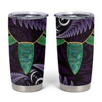 Aotearoa Pounamu Niho Tumbler Cup Silver Fern Mix Maori Pattern - Purple LT14 Purple - Polynesian Pride