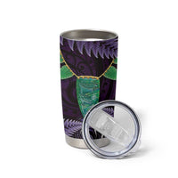 Aotearoa Pounamu Niho Tumbler Cup Silver Fern Mix Maori Pattern - Purple LT14 - Polynesian Pride