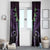 Aotearoa Pounamu Niho Window Curtain Silver Fern Mix Maori Pattern - Purple