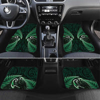 Aotearoa Pounamu Niho Car Mats Silver Fern Mix Maori Pattern - Green LT14 Set 4pcs Green - Polynesian Pride