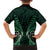 Aotearoa Pounamu Niho Family Matching Off Shoulder Maxi Dress and Hawaiian Shirt Silver Fern Mix Maori Pattern - Green