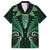 Aotearoa Pounamu Niho Family Matching Puletasi and Hawaiian Shirt Silver Fern Mix Maori Pattern - Green