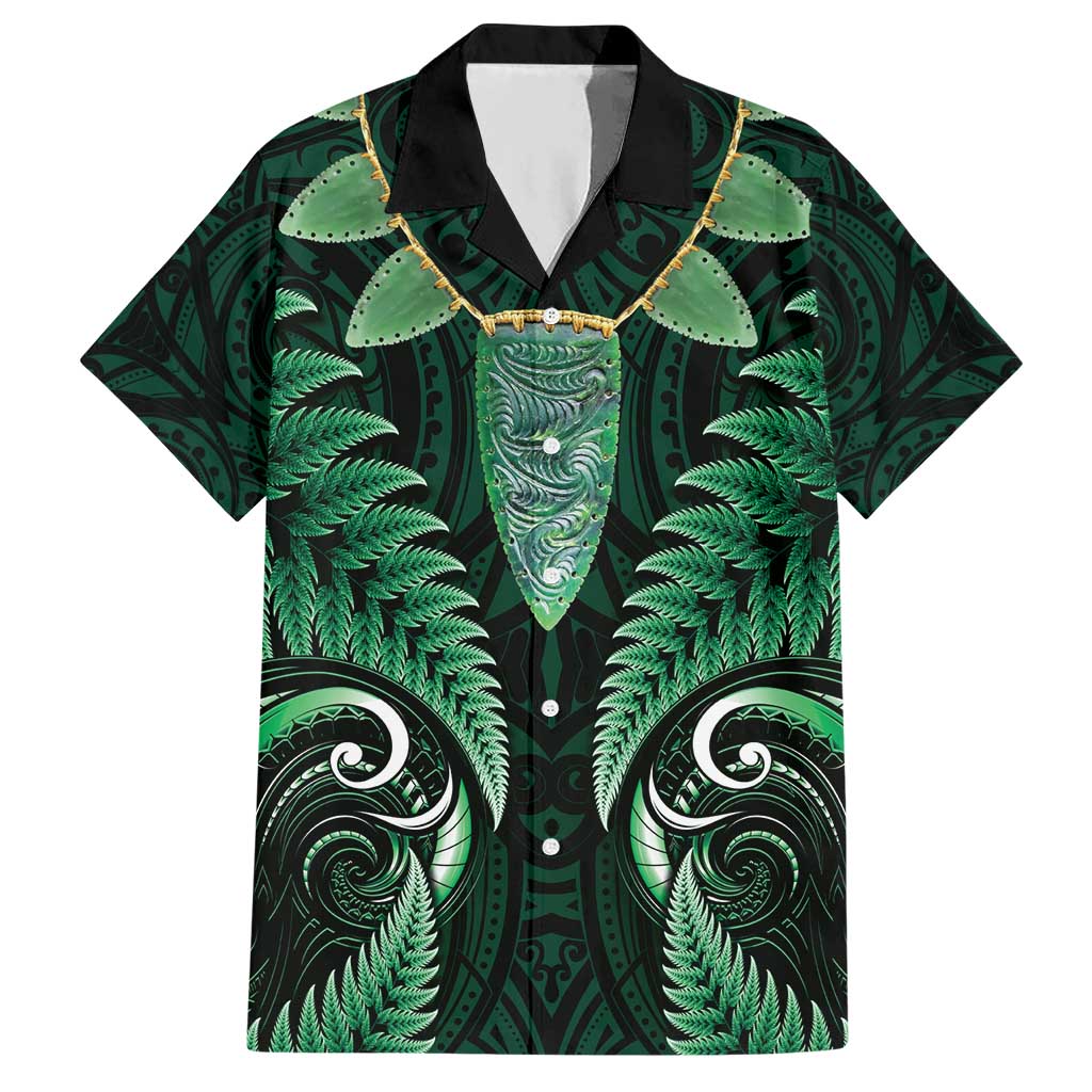 Aotearoa Pounamu Niho Hawaiian Shirt Silver Fern Mix Maori Pattern - Green LT14 Green - Polynesian Pride