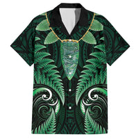 Aotearoa Pounamu Niho Hawaiian Shirt Silver Fern Mix Maori Pattern - Green LT14 Green - Polynesian Pride