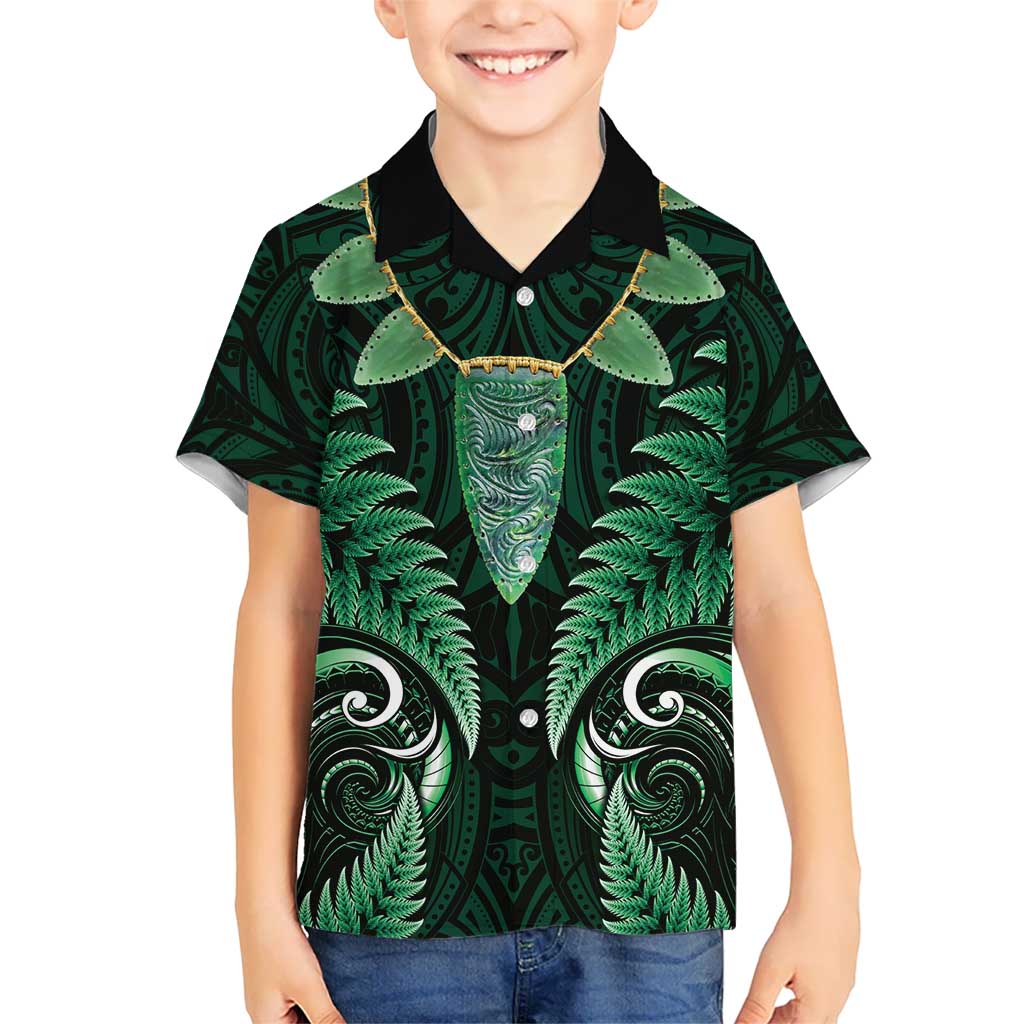 Aotearoa Pounamu Niho Hawaiian Shirt Silver Fern Mix Maori Pattern - Green LT14 - Polynesian Pride
