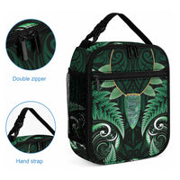 Aotearoa Pounamu Niho Lunch Bag Silver Fern Mix Maori Pattern - Green LT14 - Polynesian Pride