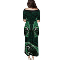 Aotearoa Pounamu Niho Puletasi Silver Fern Mix Maori Pattern - Green LT14 - Polynesian Pride