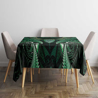 Aotearoa Pounamu Niho Tablecloth Silver Fern Mix Maori Pattern - Green LT14 - Polynesian Pride