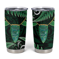 Aotearoa Pounamu Niho Tumbler Cup Silver Fern Mix Maori Pattern - Green LT14 Green - Polynesian Pride