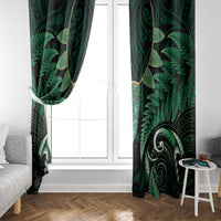 Aotearoa Pounamu Niho Window Curtain Silver Fern Mix Maori Pattern - Green LT14 - Polynesian Pride