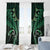 Aotearoa Pounamu Niho Window Curtain Silver Fern Mix Maori Pattern - Green