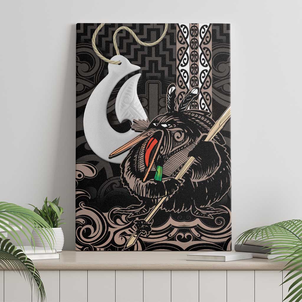Aotearoa Hei Matau Canvas Wall Art Haka Kiwi Mix Maori Mangopare LT14 - Polynesian Pride
