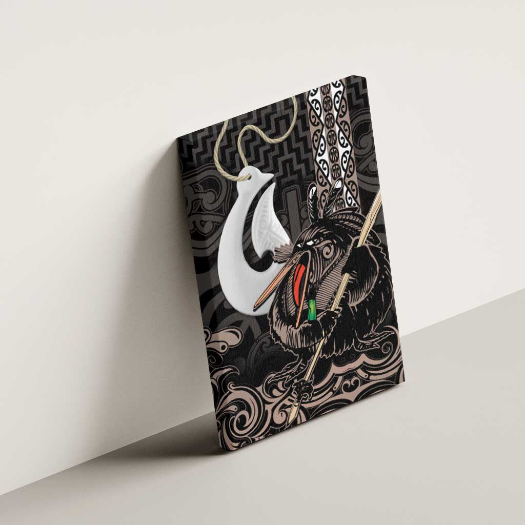 Aotearoa Hei Matau Canvas Wall Art Haka Kiwi Mix Maori Mangopare LT14 - Polynesian Pride