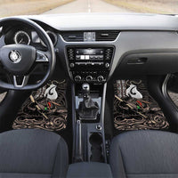 Aotearoa Hei Matau Car Mats Haka Kiwi Mix Maori Mangopare LT14 Set 2pcs - Front Black - Polynesian Pride