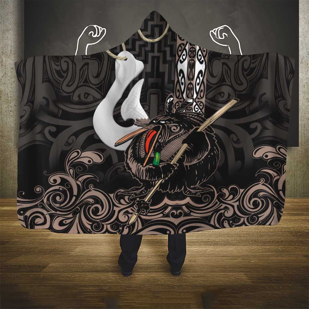 Aotearoa Hei Matau Hooded Blanket Haka Kiwi Mix Maori Mangopare LT14 - Polynesian Pride